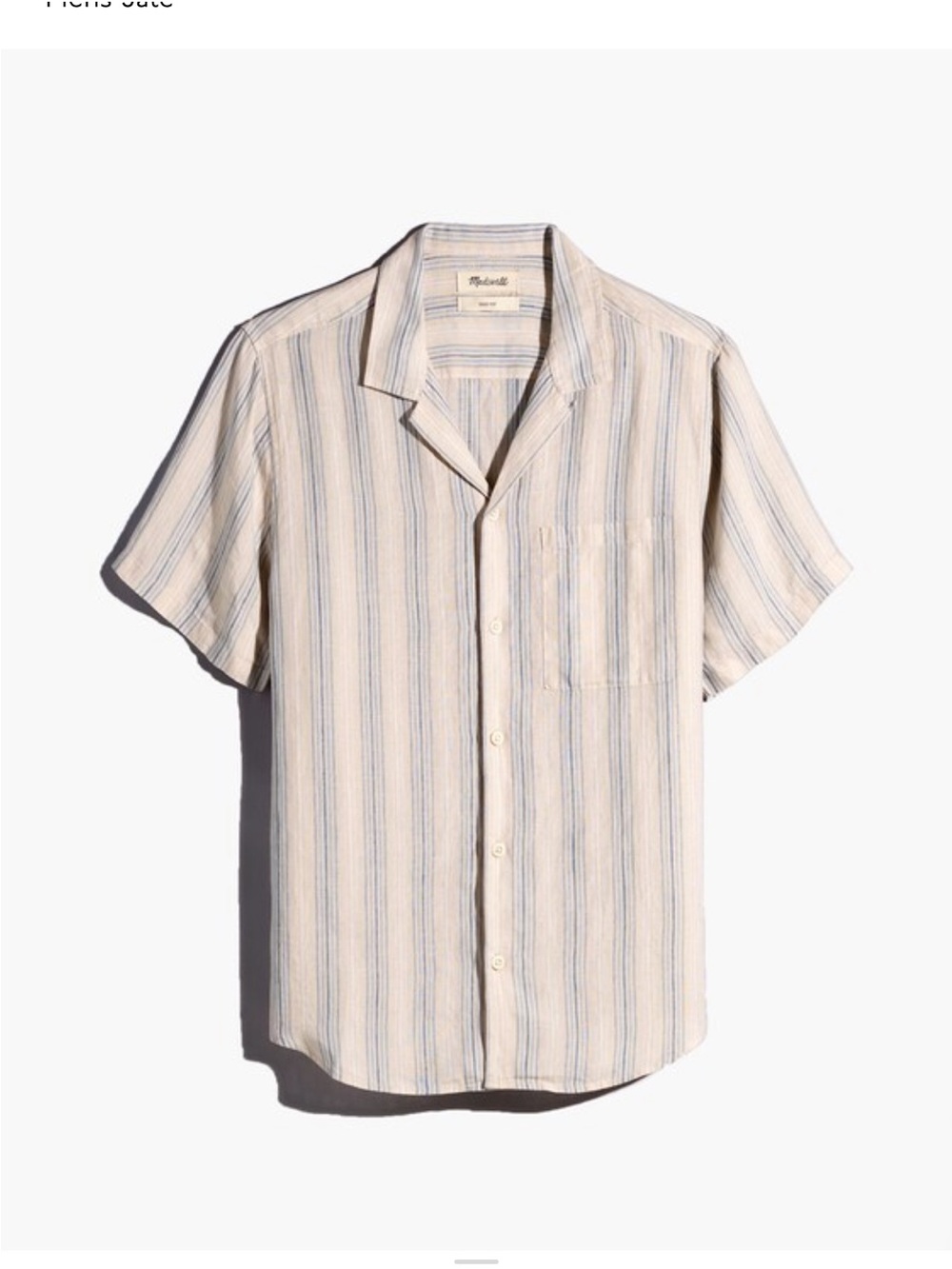 Madewell Cream and Light Blue Striped Short-Sleeve Camp Shirt